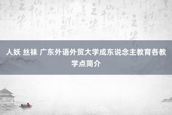 人妖 丝袜 广东外语外贸大学成东说念主教育各教学点简介