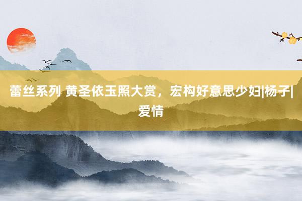 蕾丝系列 黄圣依玉照大赏，宏构好意思少妇|杨子|爱情