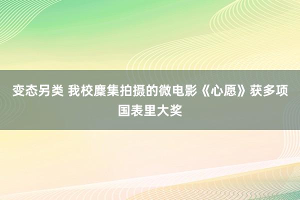 变态另类 我校麇集拍摄的微电影《心愿》获多项国表里大奖