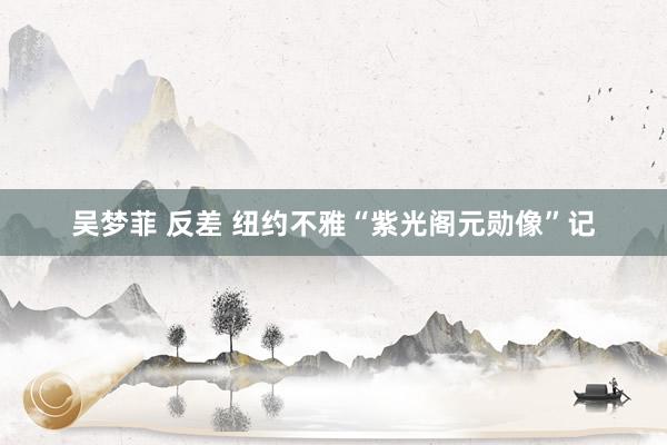 吴梦菲 反差 纽约不雅“紫光阁元勋像”记