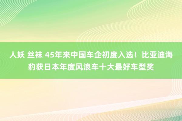 人妖 丝袜 45年来中国车企初度入选！比亚迪海豹获日本年度风浪车十大最好车型奖