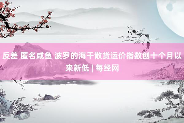 反差 匿名咸鱼 波罗的海干散货运价指数创十个月以来新低 | 每经网