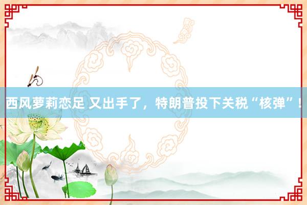 西风萝莉恋足 又出手了，特朗普投下关税“核弹”！