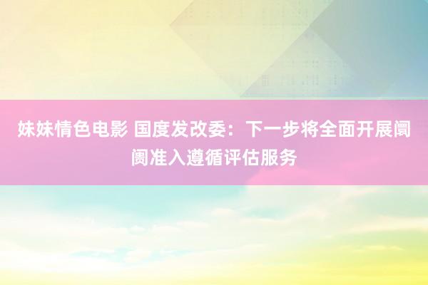 妹妹情色电影 国度发改委：下一步将全面开展阛阓准入遵循评估服务