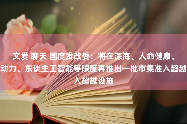 文爱 聊天 国度发改委：将在深海、人命健康、新式动力、东谈主工智能等限度再推出一批市集准入超越设施