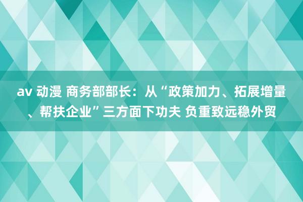 av 动漫 商务部部长：从“政策加力、拓展增量、帮扶企业”三方面下功夫 负重致远稳外贸