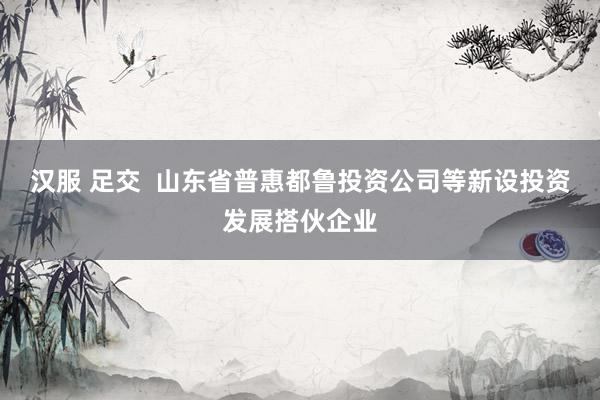 汉服 足交  山东省普惠都鲁投资公司等新设投资发展搭伙企业